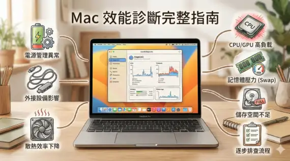 Mac 效能診斷 完整指南｜Mac 變慢、過熱、風扇狂轉排查總整理