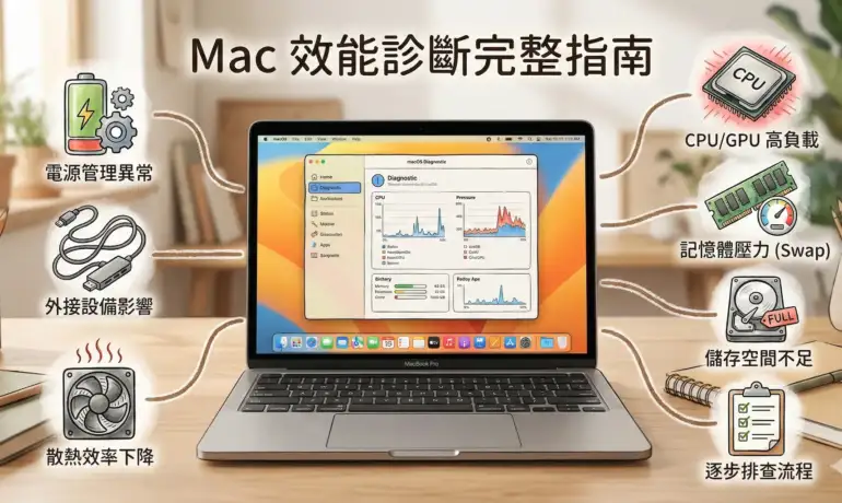 Mac 效能診斷 完整指南｜Mac 變慢、過熱、風扇狂轉排查總整理