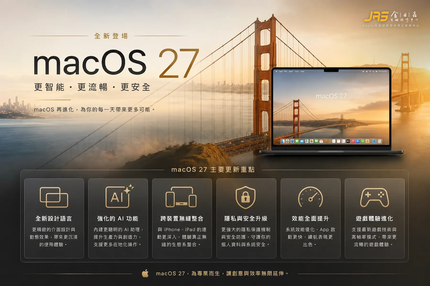macOS 27 Golden Gate 功能更新總覽,Apple Silicon 與 Siri AI 硬體支援解析