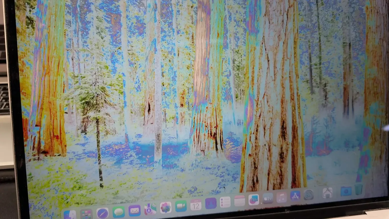 螢幕顯色異常,畫面色彩嚴重失真如負片